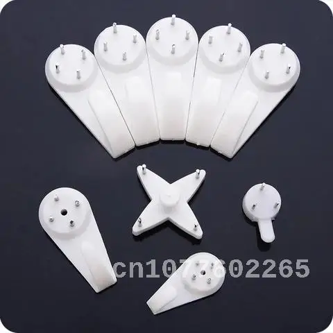 

10pcs White Plastic Invisible Wall Mount Photo Picture Frame Nail Hook Hanger Hard Picture Frame Wall Hooks Seamless Nail