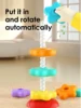 Montessori Rotating Rainbow Tower Baby stacking Puzzle Toys safety andEnvironmental Protection Colored children's Toys 4