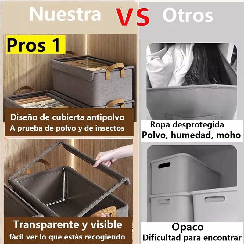 1pc Visible Large Capacity Storage Box Portable Household Clothes Organizer With Handles Foldable Dustproof Quilt Container 3