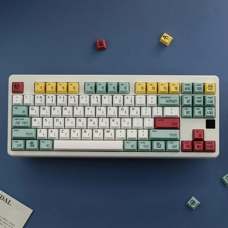 

Колпачки для клавиш GMK SW BOBA FETT, светозащитные колпачки для клавиш с сублимационной печатью, колпачки для клавиш с вишневым профилем, с 7U 2.25U 2.75U, клавиатура ISO, 1 комплект