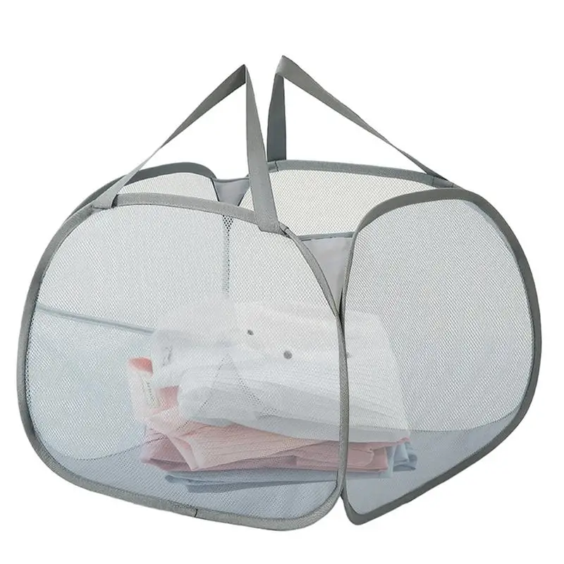 

Folding Laundry Basket Large Washing Basket Hamper For Dirty Clothes Large Capacity Toy Storage Baskets Mesh Laundry Hamper Bag