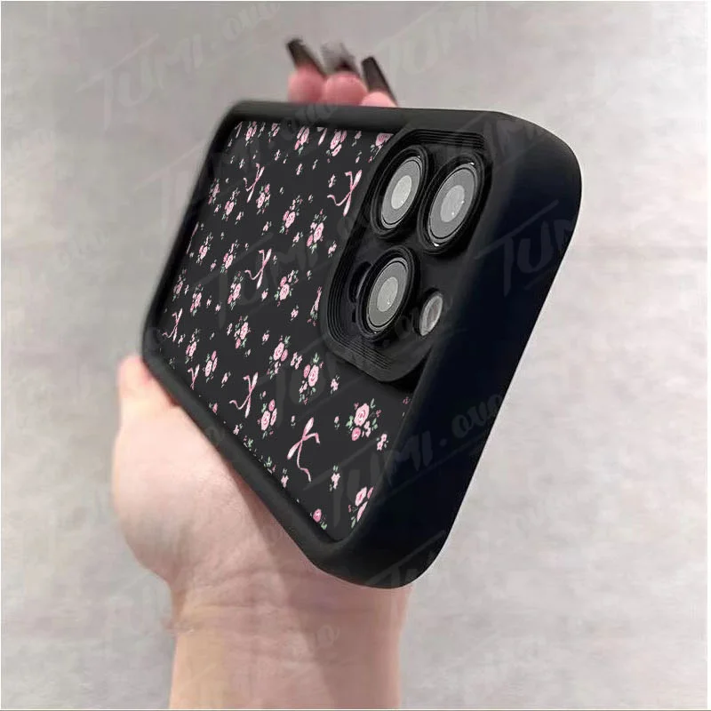 Rose Flower Bowknot Silicone Phone Case for Xiaomi Redmi Note 13 12 11 Pro Plus 12S 11S 10S 10 9 9S 8 12C 13C Matte Back Cover