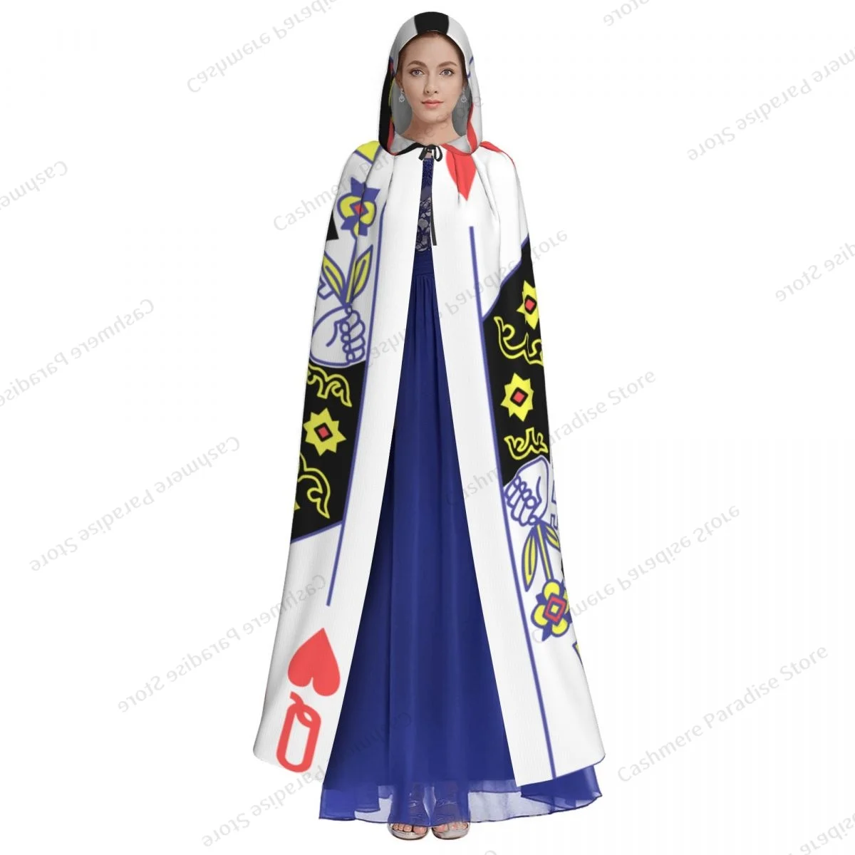 Long Cape Cloak Queen Of Hearts Hooded Cloak Coat Hoodies Elf Purim