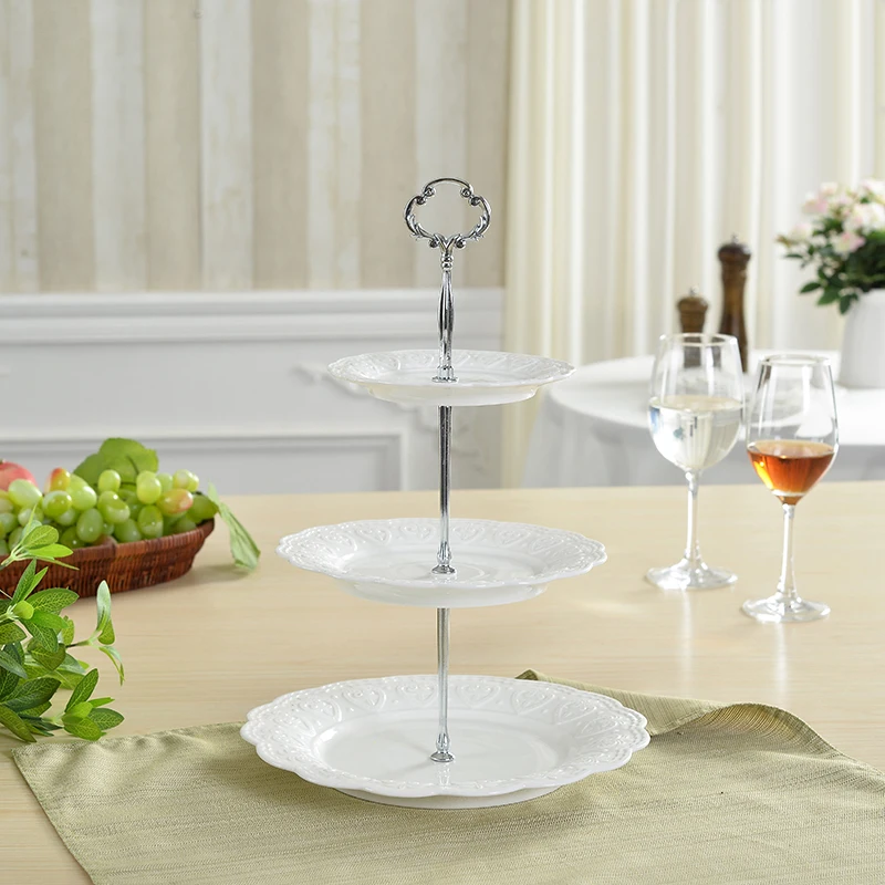 Durable Practical Plate stand Display Fruit Handle Hardware Parties Rod Stick Cake Decoration Dessert Shelf Tray