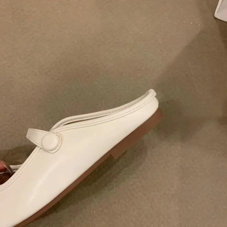 Flat bottomed Baotou half slippers, wearing mother Mary Jane's single shoes on the outside