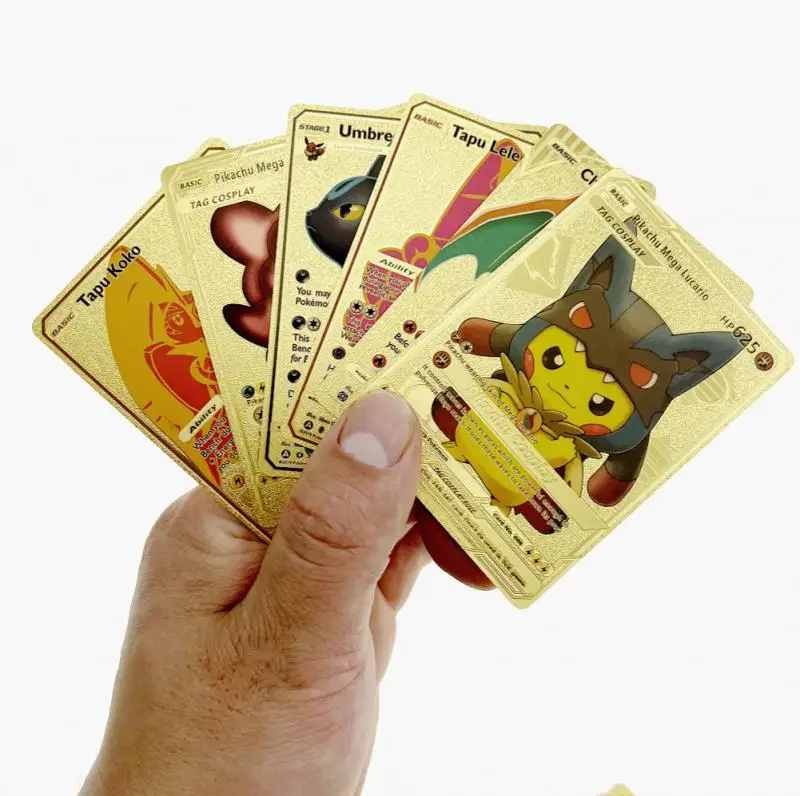 110 cartas Pokemon Gold Foill 2023, cartas Pok Douradas