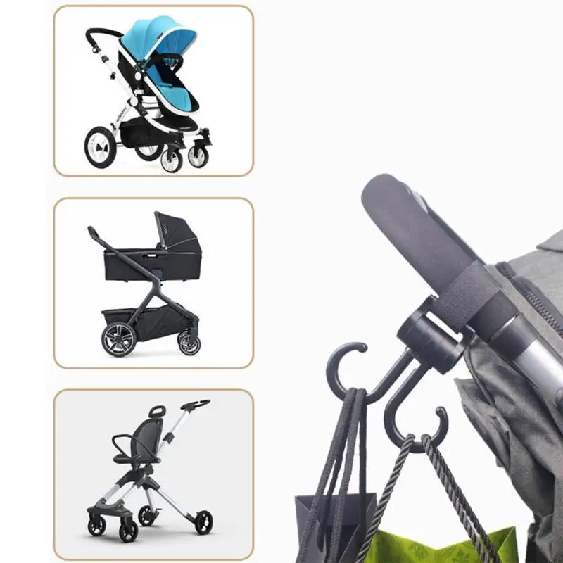 Y4QA Double Stroller Hook Double Car Hook Baby Stuff Organizers Groceries Purse Mommy Stroller Accessories for Mommys