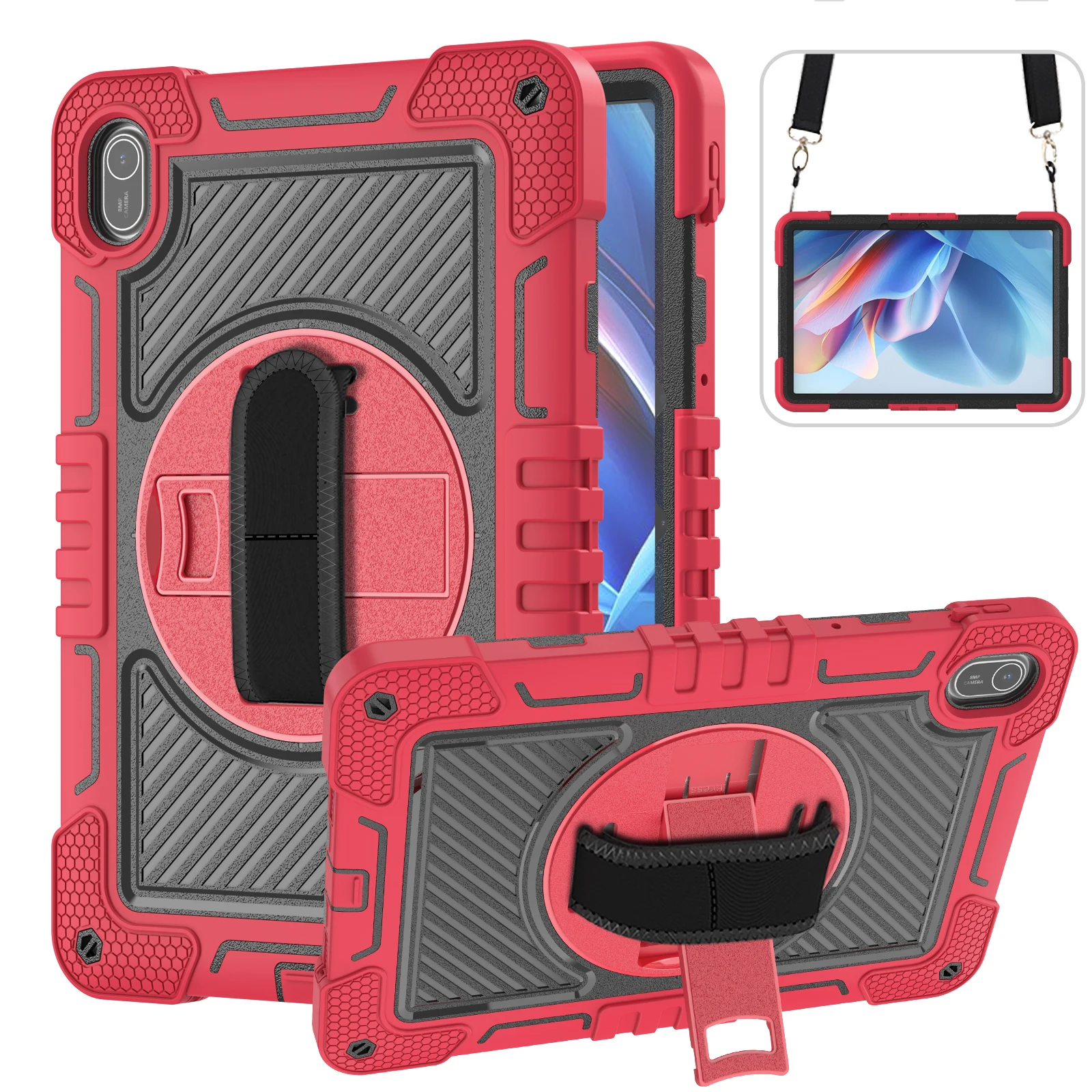 Durable Non-Toxic Silicone & PC Tablet Case with Shoulder Strap