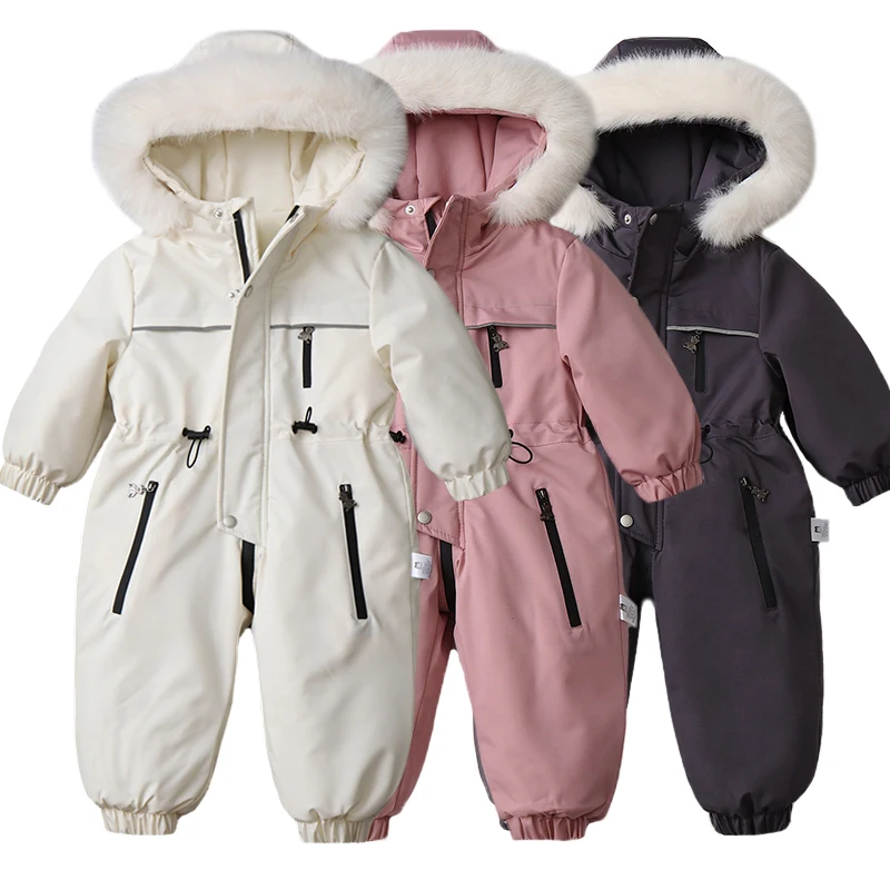 - 30 Degree Russia Baby Winter Jumpsuit Thicken Boys Ski Suit Warm Children Jacket Waterproof Hooded Baby Girls Snowsuit 1-5Yrs kids jackets baby jumpsuit ski jumpsuit