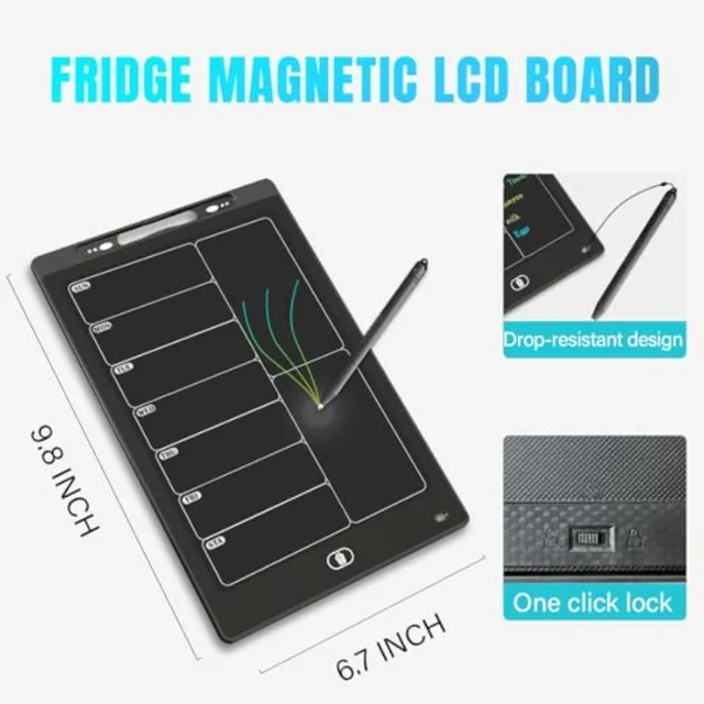 Magnetic Weekly Chore Chart for Adults, 9.8"×6.7" Small to Do List Dry Erase Board for Fridge Grocery Shopping Kitchen Menu Pla