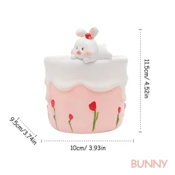 Whimsical Animal Planter for Mini Succulents and Fairy Garden Decor (Bunny)