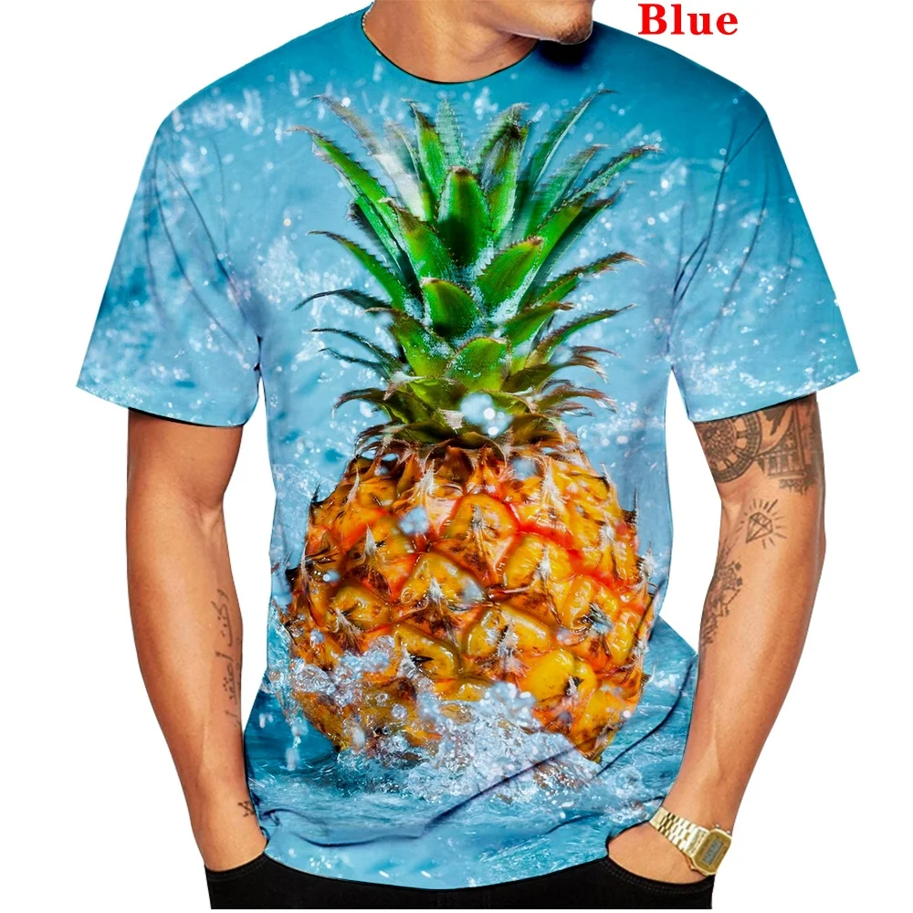 

New Men's Women's Fashion Pineapple Shirt Graphic Tees Summer Short Sleeve Round Neck T-Shirt Tops