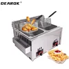 12L Stainless Steel Gas Fryer Countertop Fried Chicken French Fries Machine Commercial Deep Fryer Machine with Dual Tanks 1