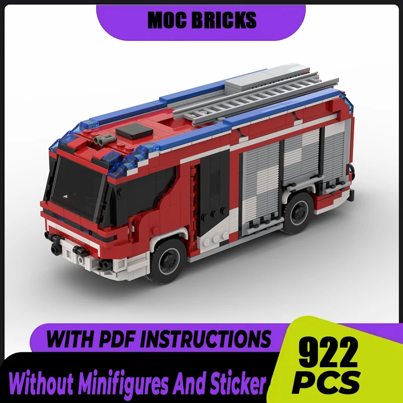 

Car Series Moc Building Blocks Berlin RT Hybrid Fire Truck Engine Technology Brick Brand-name Vehicle DIY Toy For