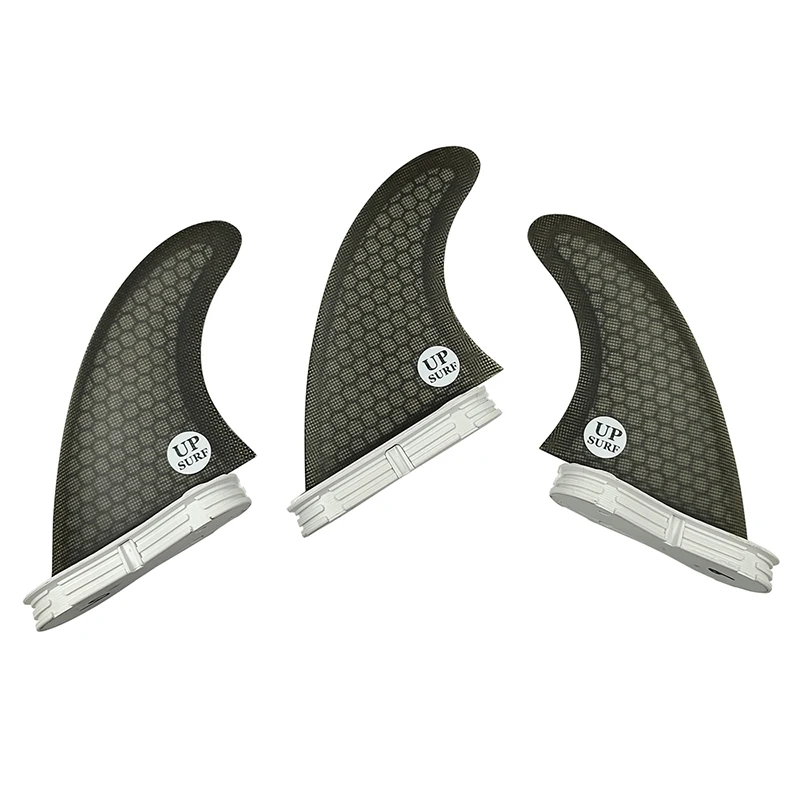 UPSURF Double Tabs 2 Fin M Size 3pcs/set Surfboard Fins Grey Color Honeycomb Fiberglass Surfing Fins For Surf Board m surfboard fins upsurf fcs 1 fins g5 3pcs surf fins fiberglass carbon fins double tabs new surfing stabilizer