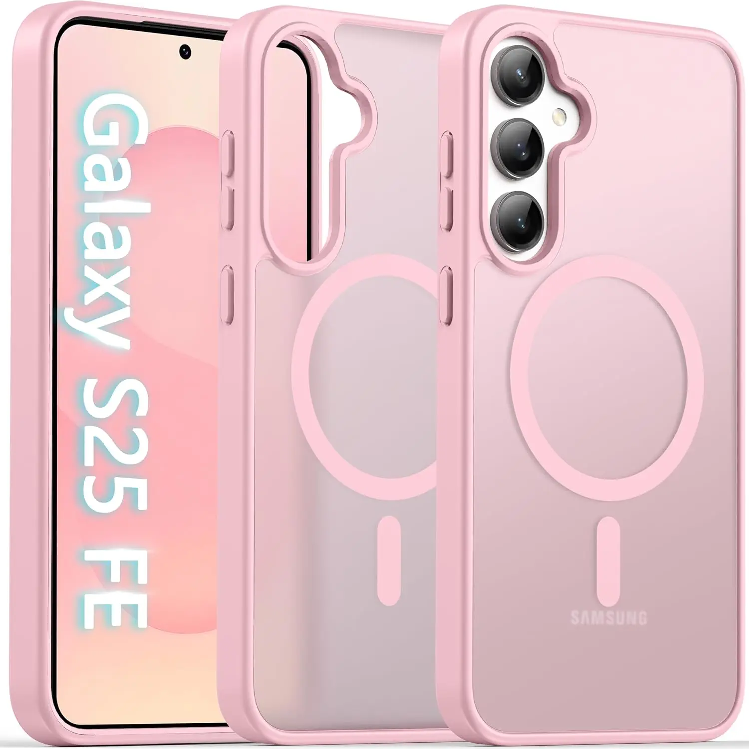 Matte Translucent Frosted Magnetic Phone Case with Hard Cover