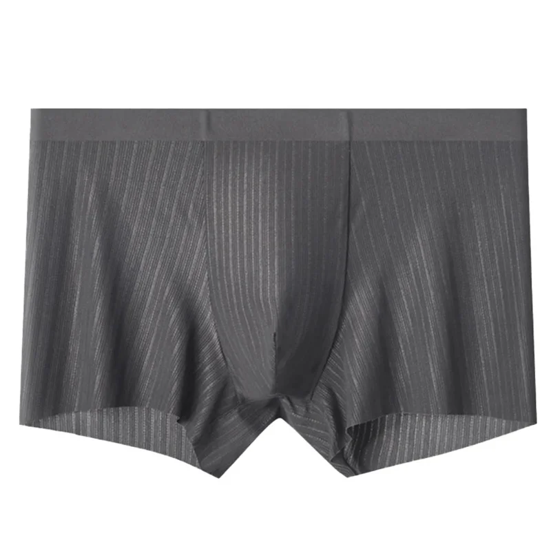 Mens Ice Silk Fresh Shorts U Convex PouchBoxer Briefs Pouch Underwear Seamless Shorts-Trunk. Underpants Short Workshop