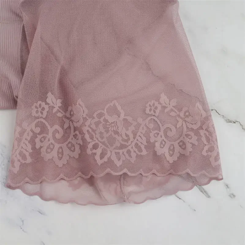 Women's Seamless Shorts Safety Pants Sexy Lace Anti Chafing Thigh High Waist Large Size Boxer Panties Anti Friction Skirt Shorts safety shorts,high waist shorts,safety pants,high waist panties,high waist underwear,lace panties,seamless panties,nylon bloomer slip pants