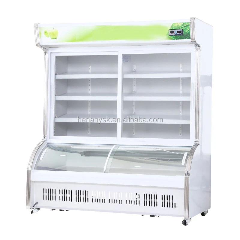 538L- 922L Glass Door Freezer Refrigerator Combined Machine  Fruits and Vegetables Supermarkets Fridge