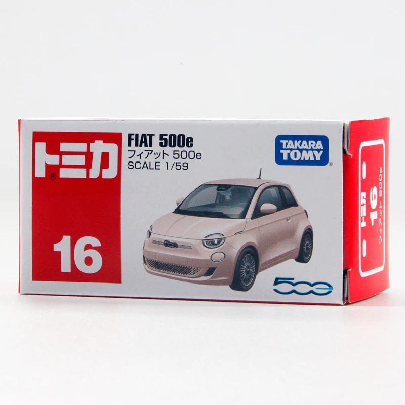Takara Tomy Tomica 1/59 미니 다이캐스트 합금 모델 자동차 장난감, 피아트 500e, 청소년용 선물, 16