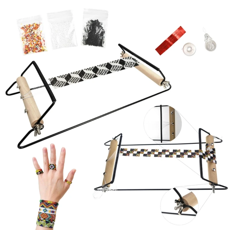 Metal Bead Weaving Wooden Handle Beads Weave Tool for Making Unique Jewelry Necklaces Handmade Crafts DropShip