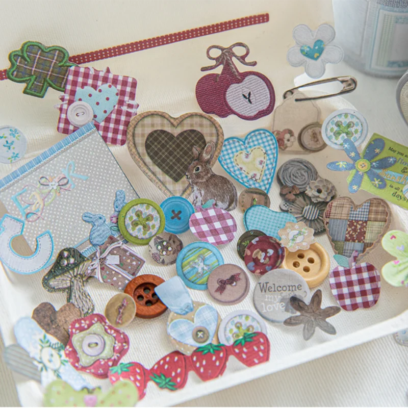 3롤 컬러풀 패브릭 파티 시리즈 패브릭 텍스처 다이컷 테이프 200cm 플래너 장식 스티커 저널 콜라주 재료