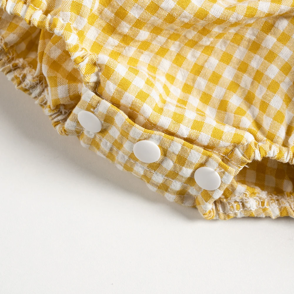 Baby Bodysuit Girls Summer Plaid Rompers Newborn Sleeveless Dress-like Onepiece Clothes