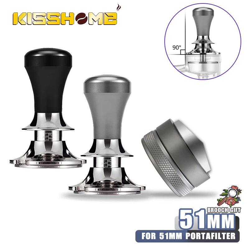 51mm Adjustable Depth Calibrated Coffee Tamper Espresso Anti Pressure Deviation Distributor For
