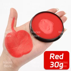 Vivid White Black Red Water - Based Makeup Paint for Adults - Ideal for Skull, Witch, Goth, Cosplay, Halloween, Christmas, and Party Looks (Red)