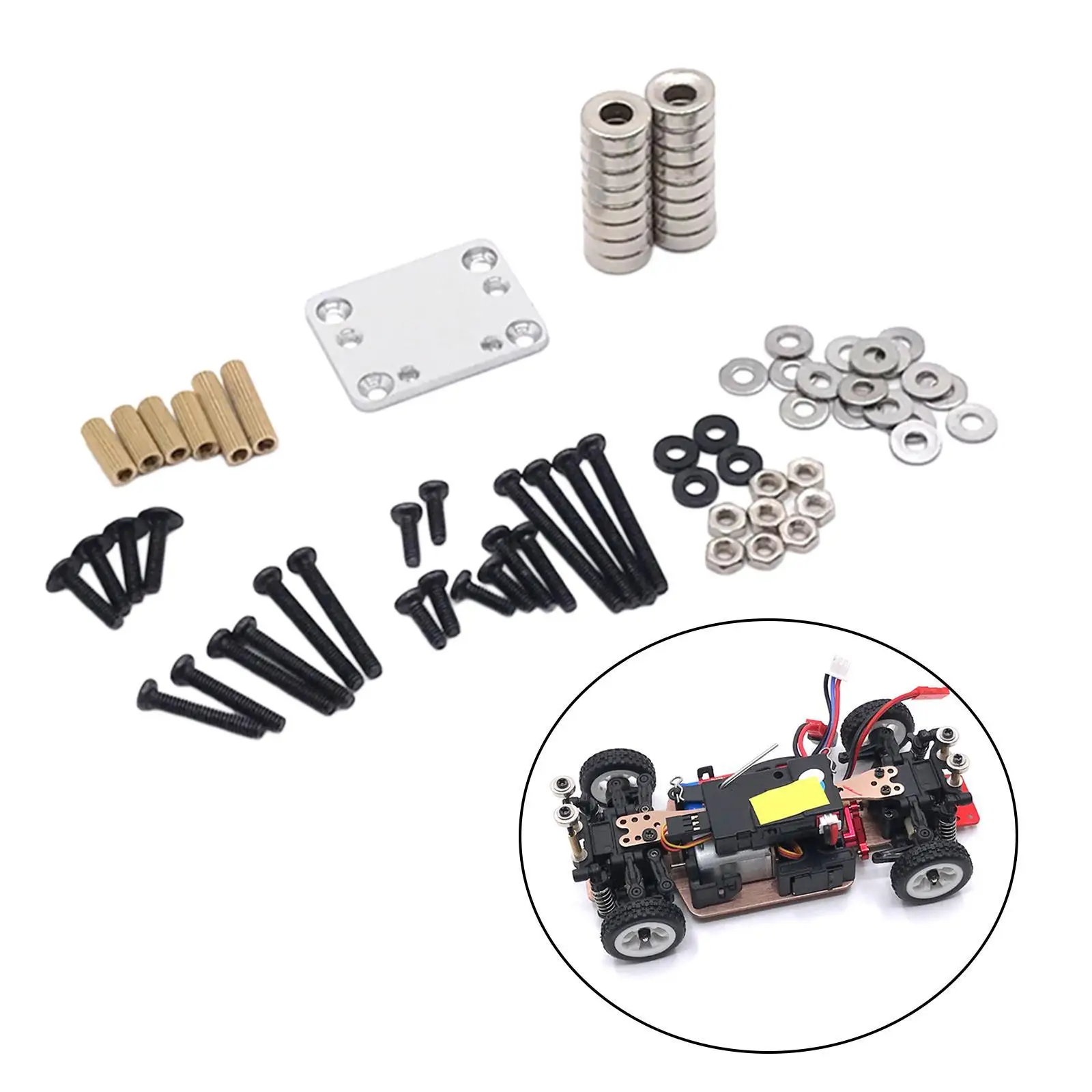 

16Pcs Magnets With Bumper Extension Kit For Wltoys K969 284131 1/28 RC Car Accessories RC Car Shell Adjust Fixation Repair Parts