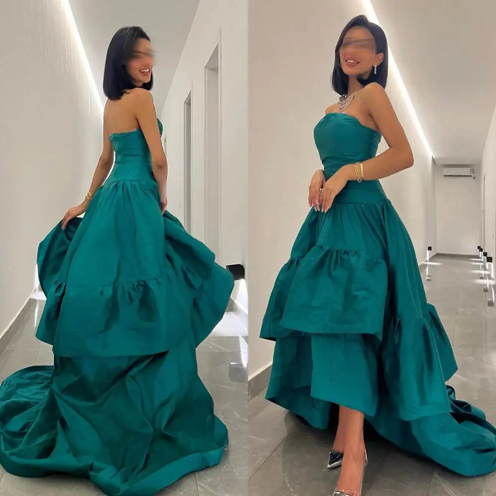 

Simple Strapless Ball Gown Sweep/Brush Quinceanera Dresses Layered Satin Formal Occasion robe pour cérémonie de mariage ves