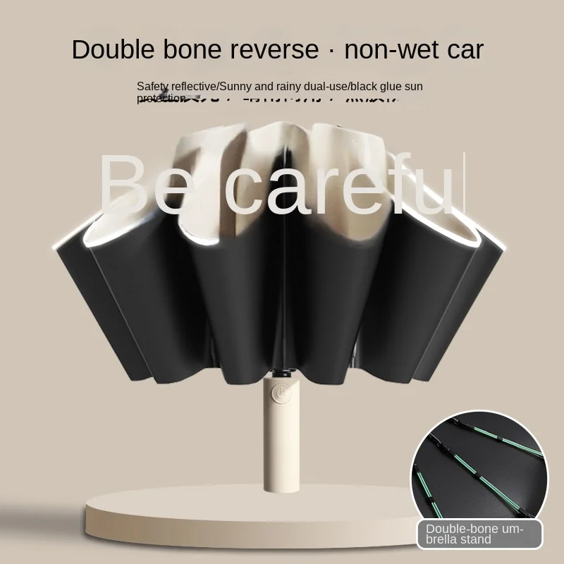 

20Bone Reverse AutomaticuvUmbrella Folding Umbrella a Large Number of and Rain Dual-Use Sunshade Sun Umbrellalogo