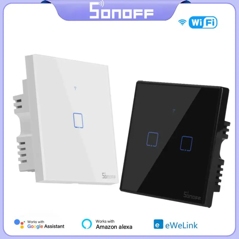 

SONOFF TX Wifi T0 T1 T2 T3 Smart Wall Switch EU US UK 1/2/3Gang Touch Light Switch For EWelink APP RF433 Alexa Google Home