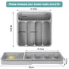 Expandable Cutlery Drawer Organizer Adjustable Kitchen Utensil Tray 6 Compartment Flatware Storage Divider Kitchen Organization 2