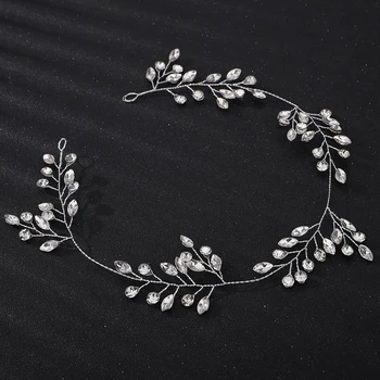 Silver Rhinestone Bridal Headband Women Fashion Wedding Hair Accessories Party Simple Headpiece Tiaras Bridesmaid Head Ornaments