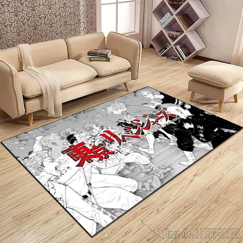 Tokyo R-Revengers Pattern Rug Carpet for Living Room Bathroom Mat Carpet for Bedroom Kid's Room Home Decor Anime Rug 6