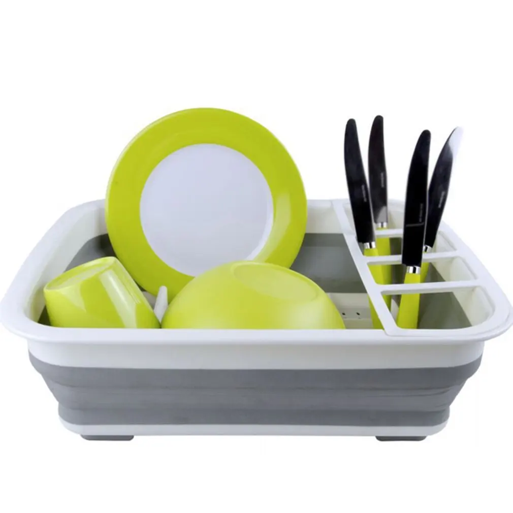 

2023 New Foldable Washing Up Bowl Dish Drainer Draining Water Reusable Collapsible Camping Kitchen Useful Tools Fast Delivery