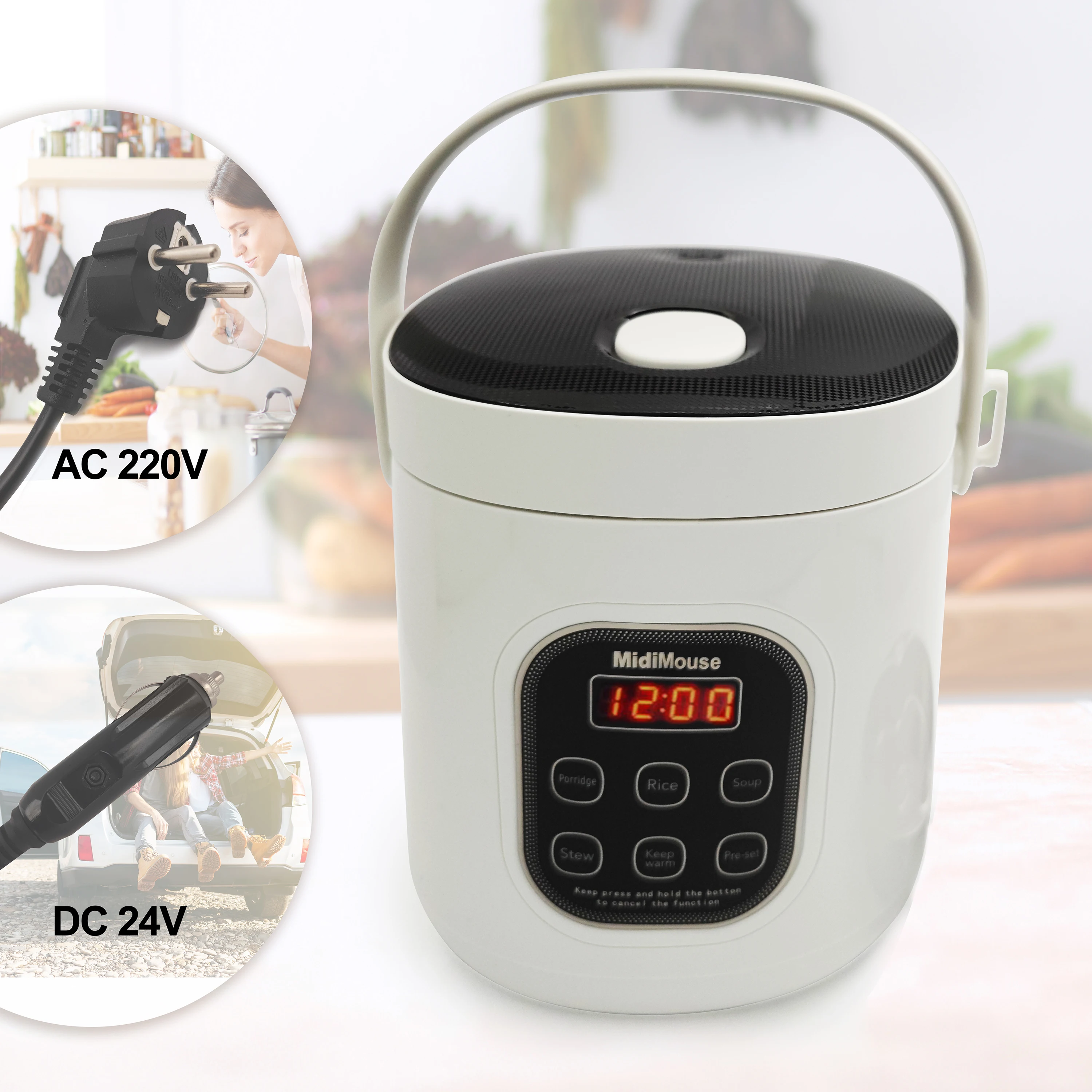 2L Rice Cooker 12v to 220 24v to 220V Car House Truck Travel Version electric cooker rice cooker