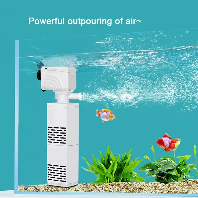 3 in 1 Aquarium ปั๊มกรองเงียบถังปลา Submersible Air ออกซิเจน Aerator Aquarium Air ปั๊มน้ําเปลี่ยนปั๊ม Wave Maker 220v 4