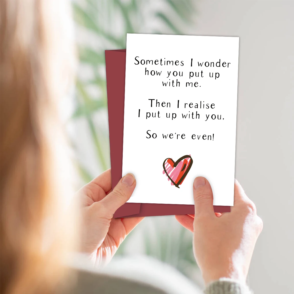 1pcs Funny Wedding Anniversary Card,Heartful Birthday Cards For Him Her,We Put Up With Each Other, Love Card For Husband Wife