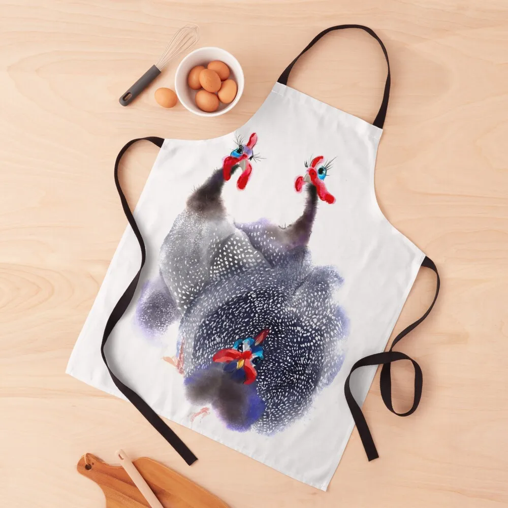 

Three Guinea fowl birds Apron For Man Cooking Funny Apron