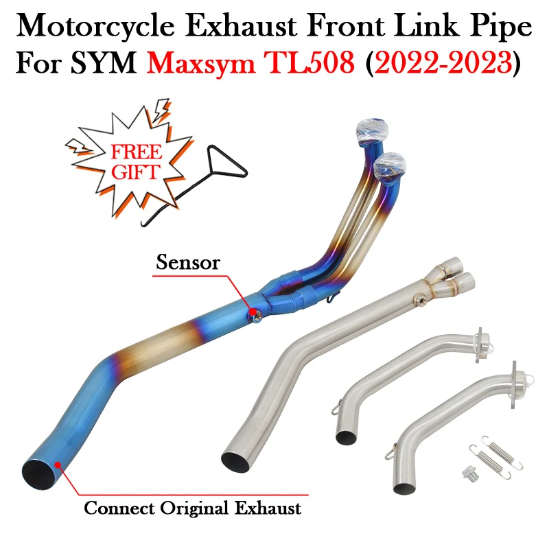 

Motorcycle Exhaust System Modify Escape Connect Original Muffler Front Middle Link Pipe For SYM Maxsym TL508 TL 508 2022 2023