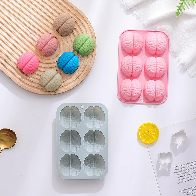 6 Even Brain Modeling Silicone Mold Handmade Soap Mold Soap Making Supplies Ice Mold