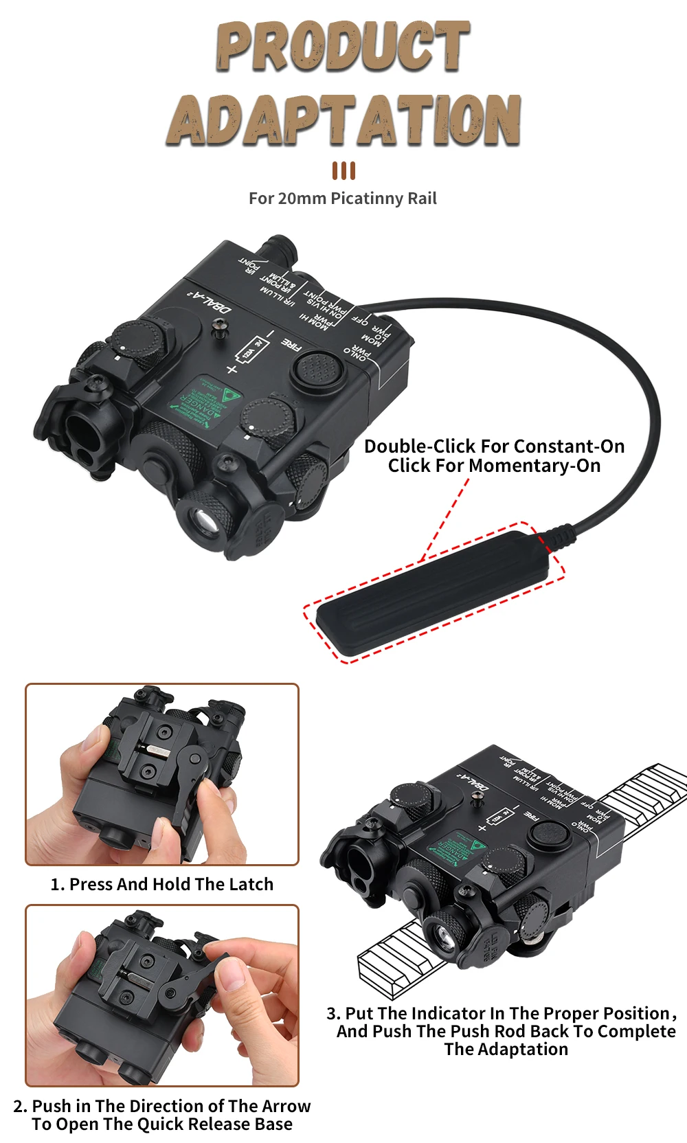 VCSEL DBAL-A2 IR LED Red Green Laser Dot Indicator Full Metal