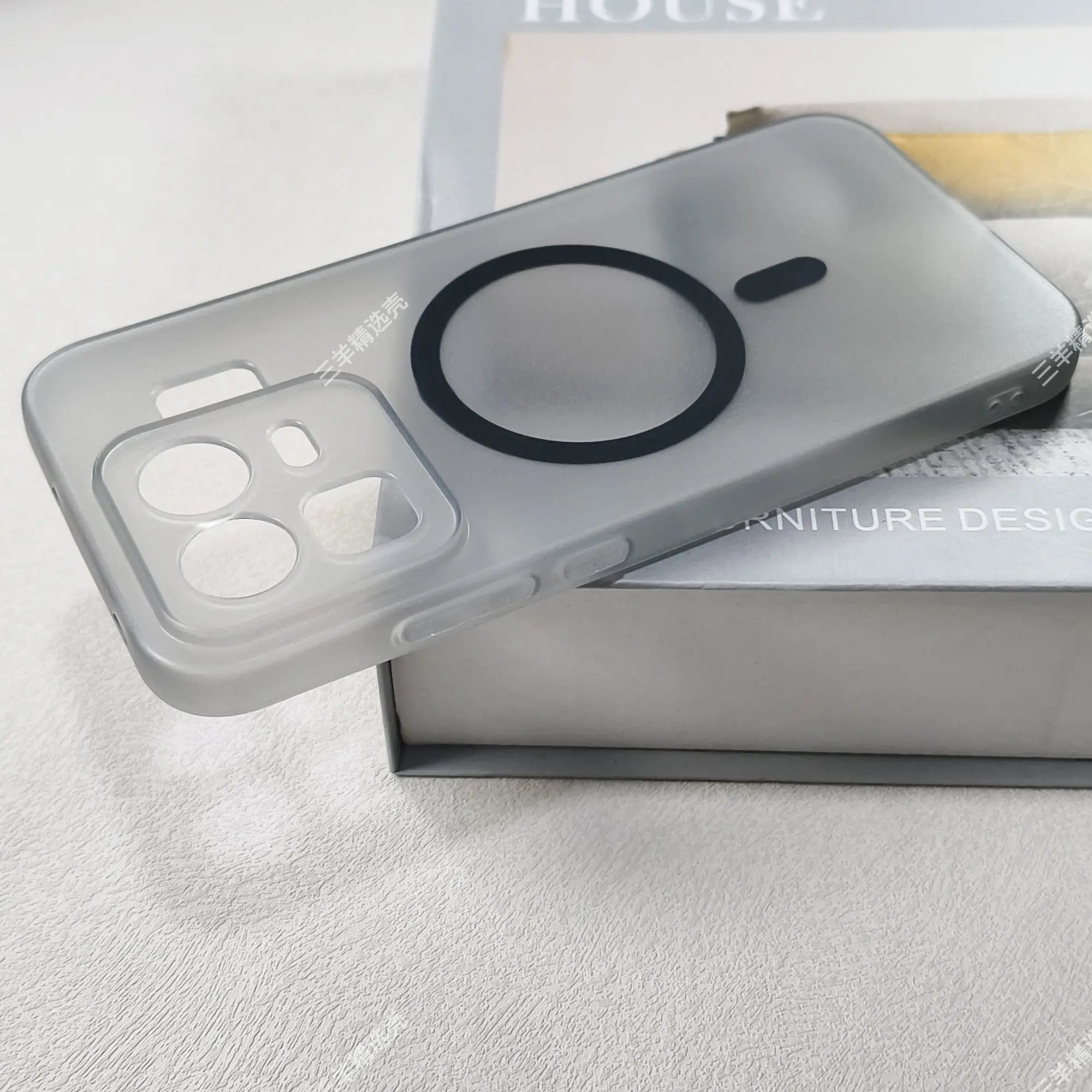 Solid Color Transparent White & Gray Shockproof TPU Matte Case