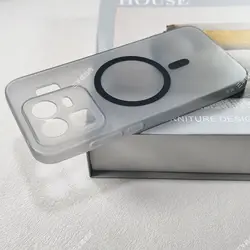 Solid Color Transparent White & Gray Shockproof TPU Matte Case for Realme Neo8 (Magnetic black)