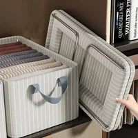 Folding Metal Frame Clothes Storage Box Large Capacity Pants Storage Box Household Moisture-proof Closet Organizer Storage Boxes 1