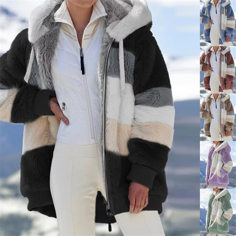 Tanio Kurtka zimowa damska moda pluszowy