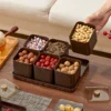WORTHBUY 2/4/6 Grids Food Storage Box Moisture-Proof Nut, Dried Fruit, Candy Box Fruit Storage Container For Christmas New Year 2