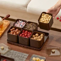 WORTHBUY 2/4/6 Grids Food Storage Box Moisture-Proof Nut, Dried Fruit, Candy Box Fruit Storage Container For Christmas New Year 2